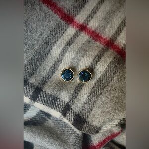 Michael Kors Gold and Sapphire Colored Gem Stud Earrings